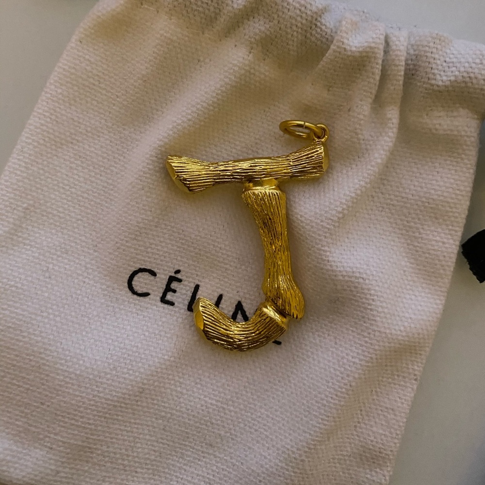 SOLD Celine Large Bamboo J Pendant - Picture 1 of 3